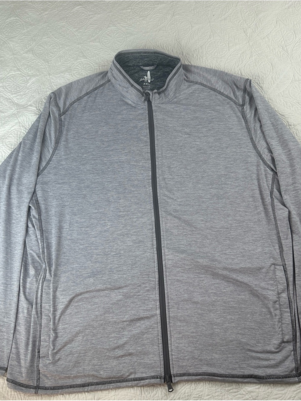 johnnie-O Men's Heathered Gray Performance Full-Zip Jacket